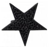 Anel Estrela Preto Strass Regulável